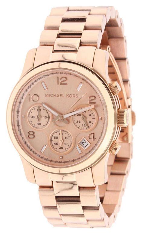 michael kors ladies rose gold tone bracelet watch mk5128|More.